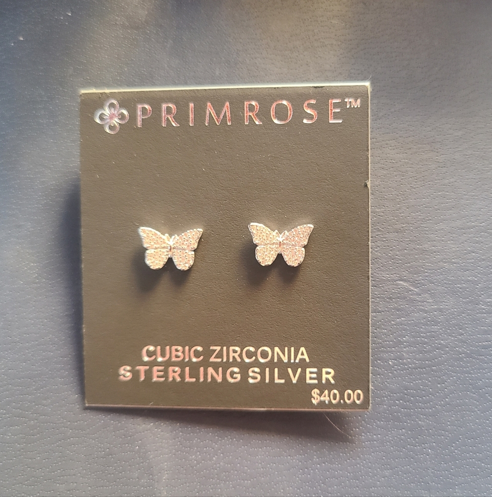 Sterling Silver Butterfly Stud Earrings